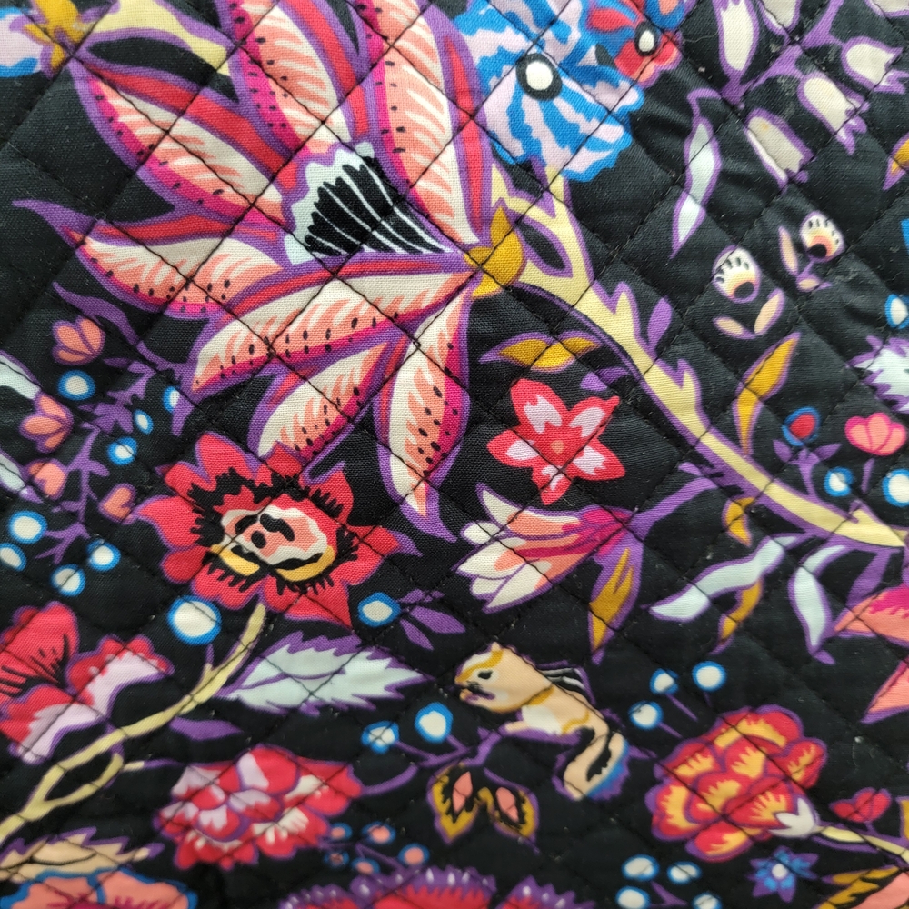 Vera Bradley Black Floral Quilted Tote - Picture 5 of 10
